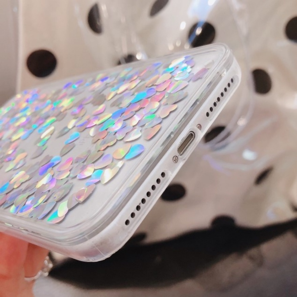 NEW Holo Silver LIquid Heart Case - Picture 3 of 4